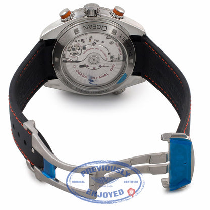 Omega Seamaster Planet Ocean Co-Axial Orange Bezel Black Rubber Strap 23232465101001 5QW04J - Beverly Hills Watch Company Watch Store