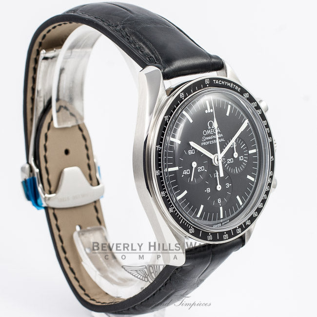 Omega Spedmaster Professional 42mm Stainless Steel Case Acrylic Crystal Alligator Strap Manual Wind 3870.50.31 Beverly Hills Watch Company Watch Store