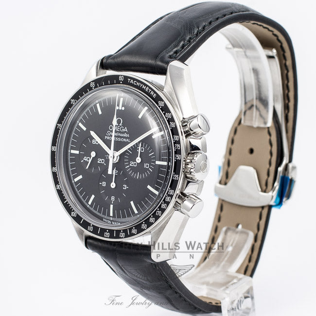 Omega Spedmaster Professional 42mm Stainless Steel Case Acrylic Crystal Alligator Strap Manual Wind 3870.50.31 Beverly Hills Watch Company Watch Store