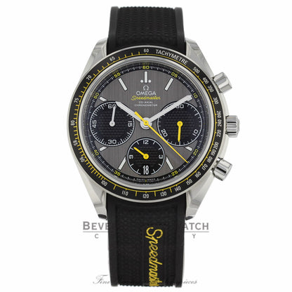 Omega Speedmaster Racing 40mm Stainless Steel Case Rubber Strap Grey Dial Chronograph Watch 326.32.40.50.06.001 19CKC0 - Beverly Hills Watch Company
