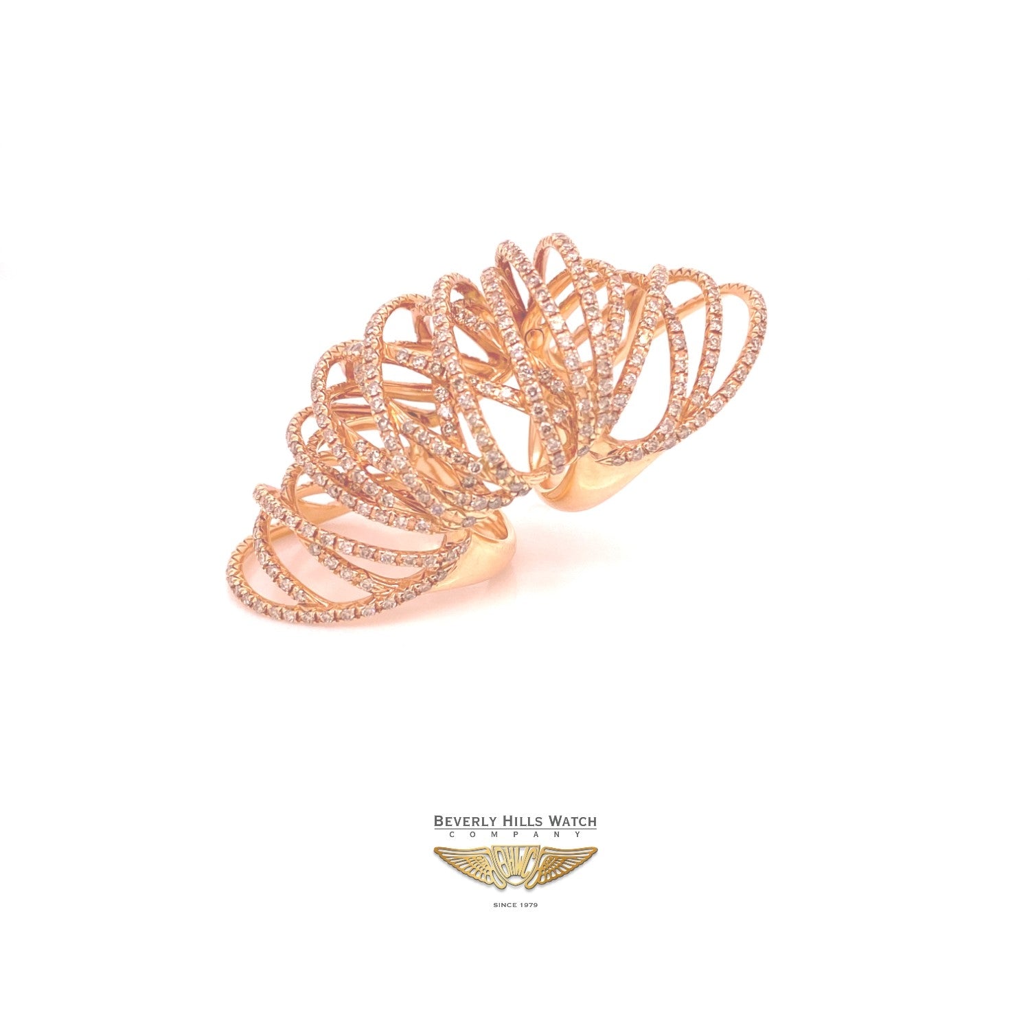 Naira & C Rose Gold and Brown Diamond Knuckle Ring P1LU0C - Beverly Hills Watch Company