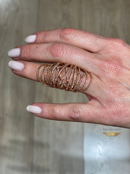 Naira & C Rose Gold and Brown Diamond Knuckle Ring P1LU0C - Beverly Hills Watch Company