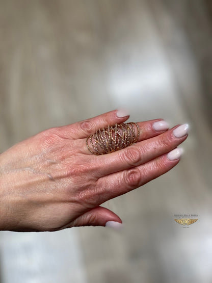 Naira & C Rose Gold and Brown Diamond Knuckle Ring P1LU0C - Beverly Hills Watch Company