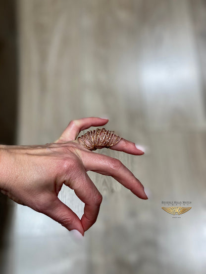 Naira & C Rose Gold and Brown Diamond Knuckle Ring P1LU0C - Beverly Hills Watch Company