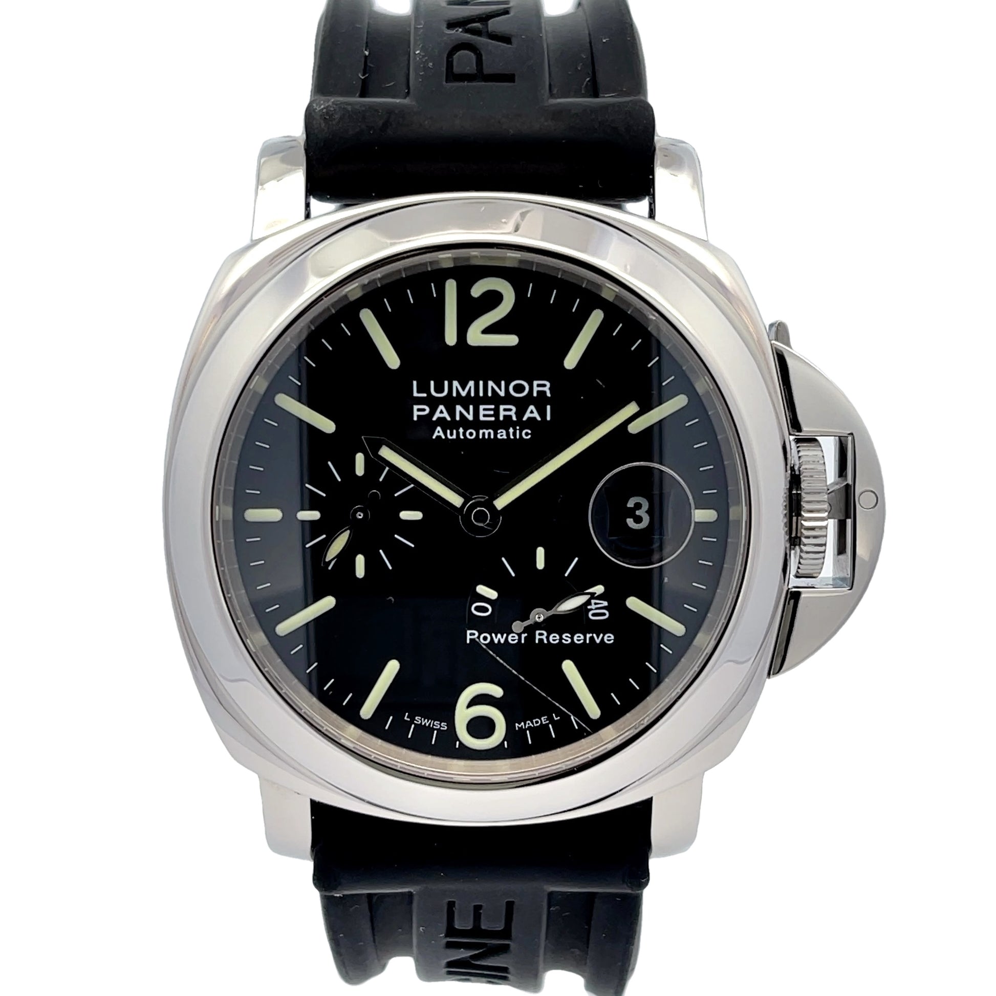 Panerai Luminor Power Reserve 44MM Black Dial PAM00090 - Beverly Hills Watch Company