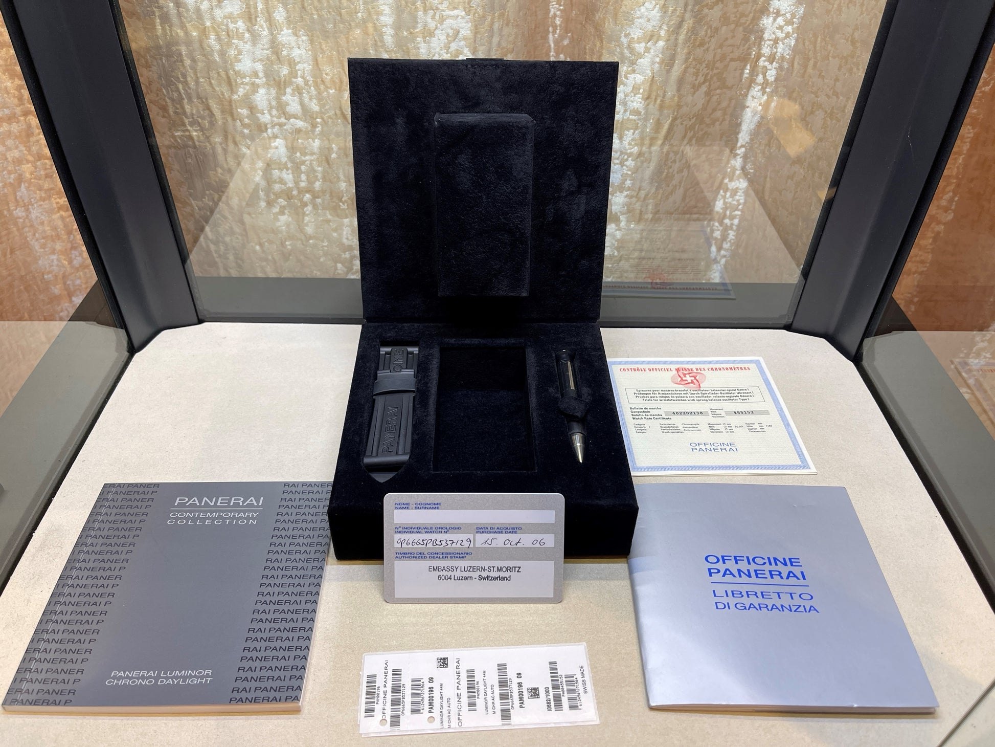 Panerai Luminor Daylight Chronograph 44mm Black Dial PAM00196 - Beverly Hills Watch Company