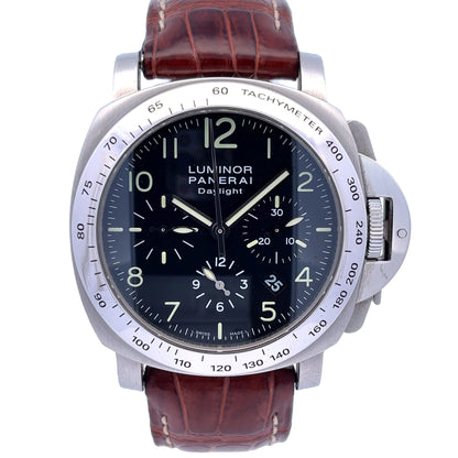 Panerai Luminor Daylight Chronograph 44mm Black Dial PAM00196 - Beverly Hills Watch Company