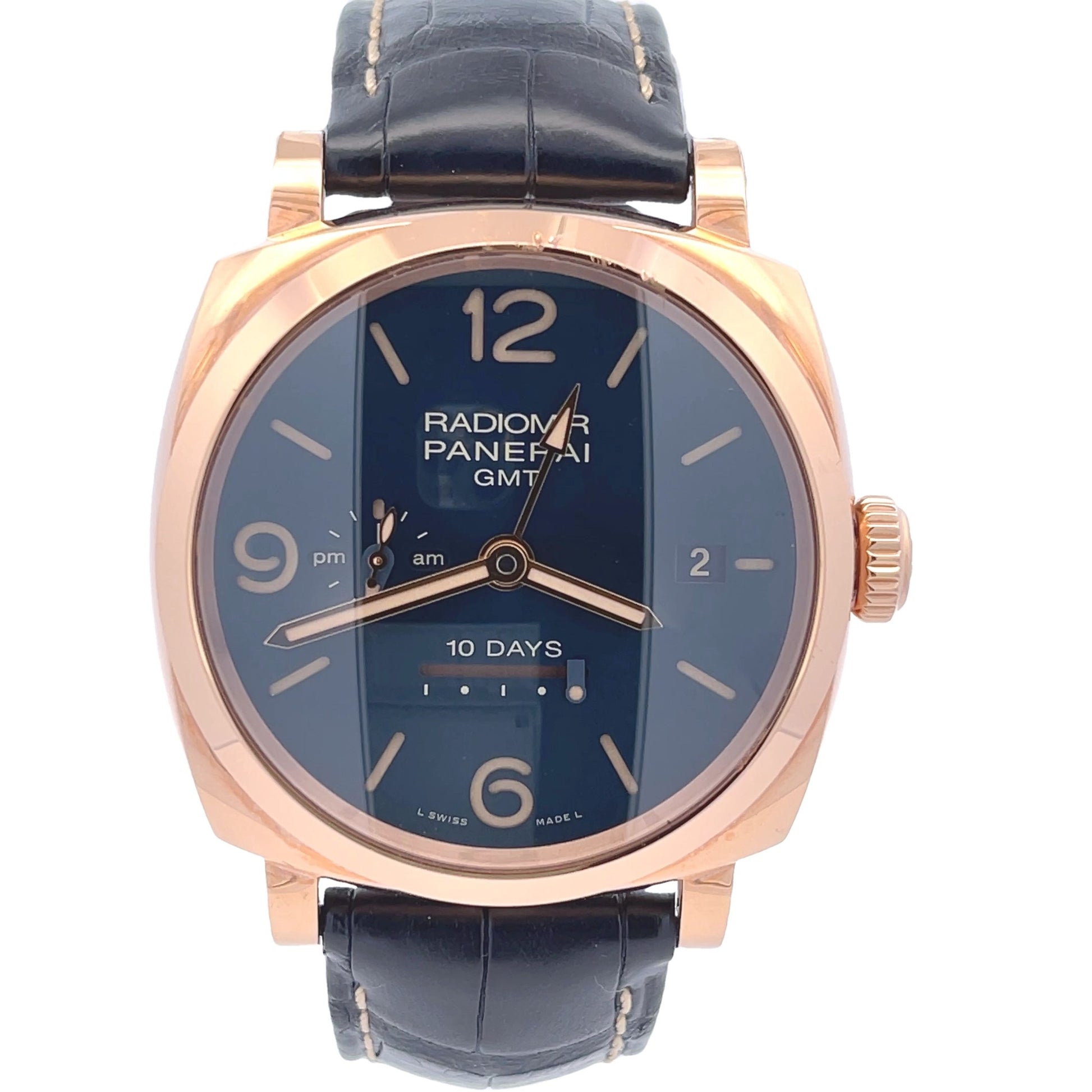 Panerai Radiomir 1940 10 Days GMT Oro Rosso 45mm PAM00659 - Beverly Hills Watch Company