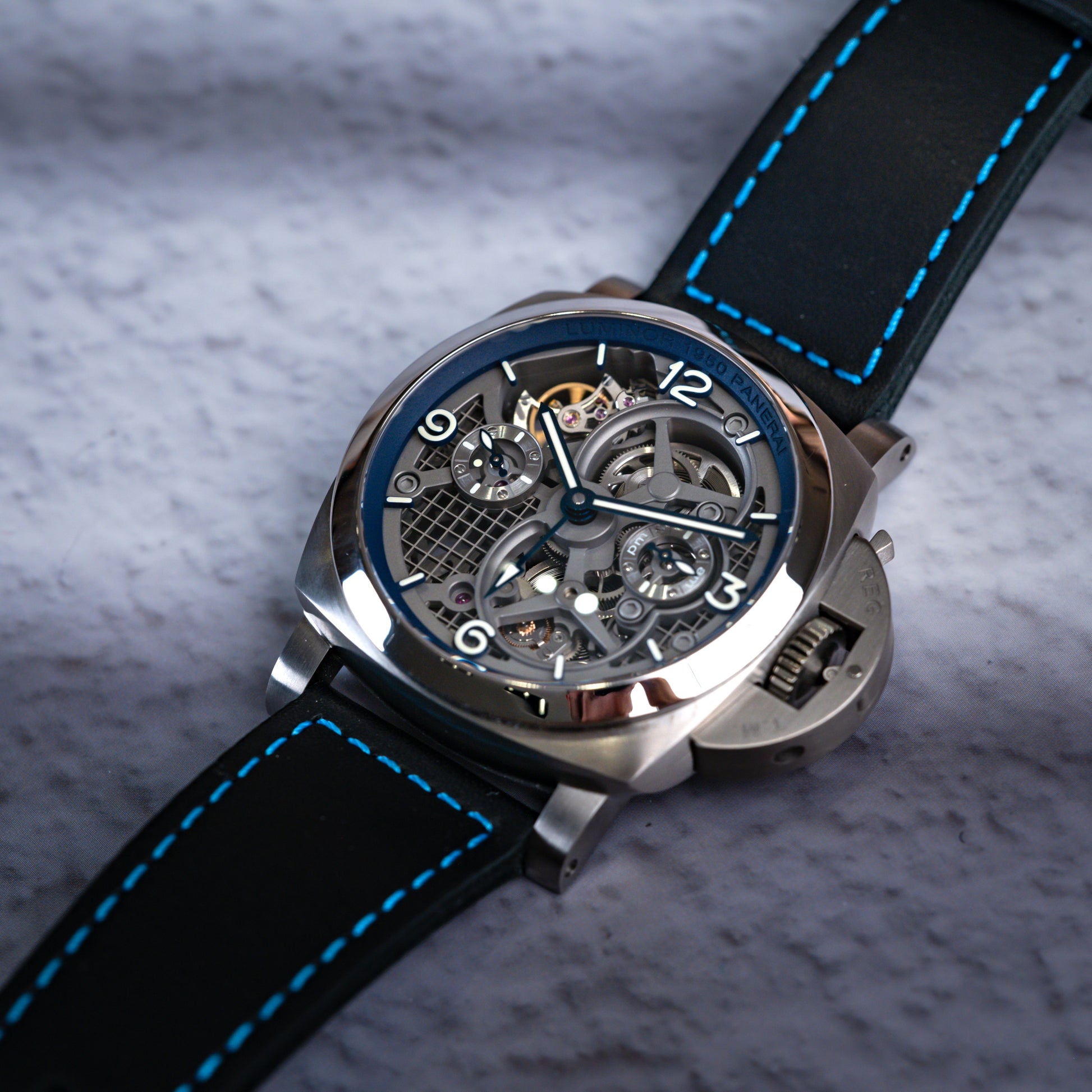 Panerai Luminor Toubillon GMT 47mm Titanium Skeleton PAM00767 - Beverly Hills Watch Company