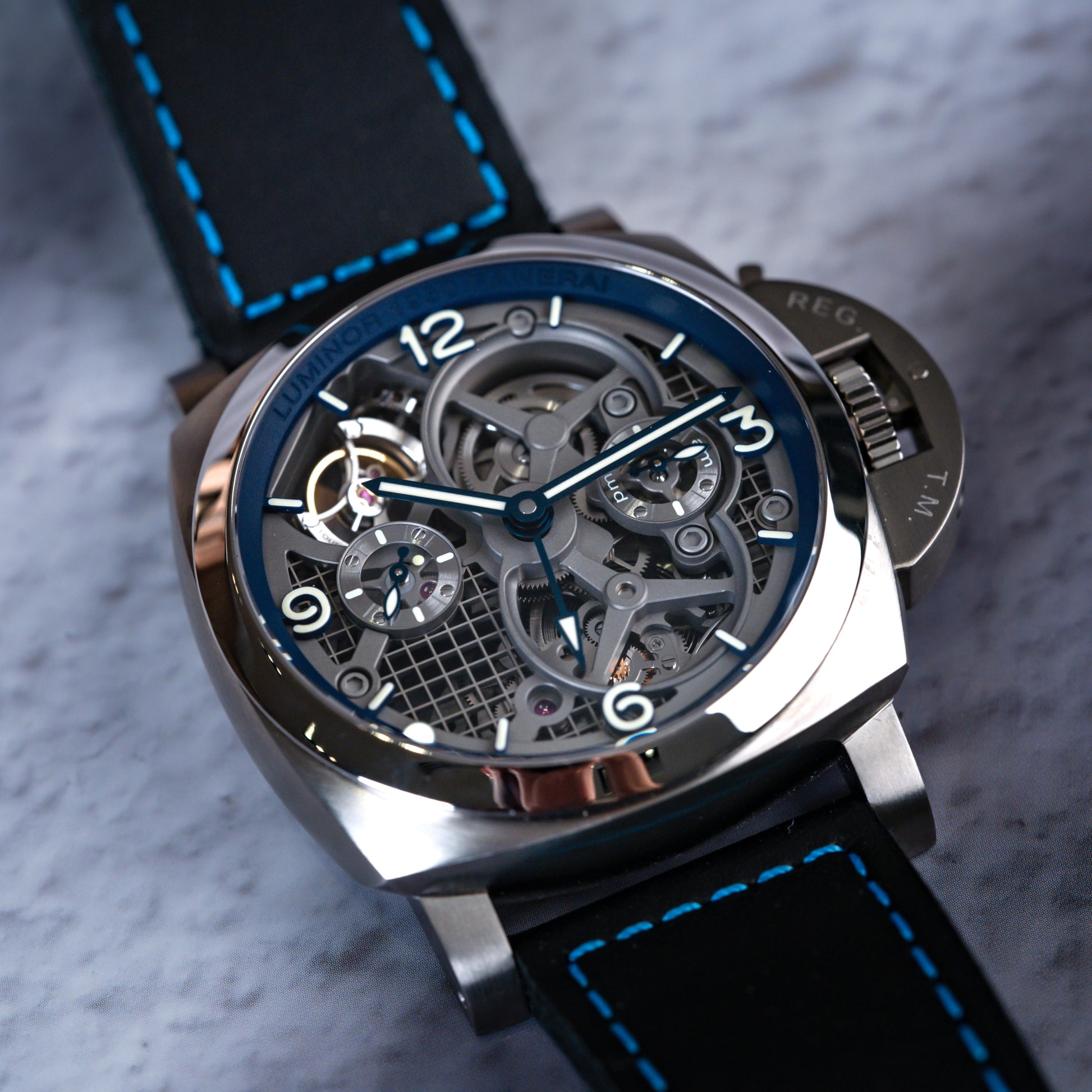 Panerai Luminor Toubillon GMT 47mm Titanium Skeleton PAM00767 - Beverly Hills Watch Company