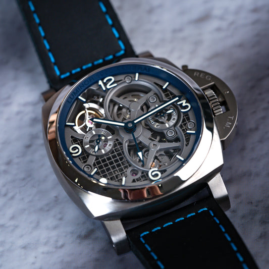 Panerai Luminor Toubillon GMT 47mm Titanium Skeleton PAM00767 - Beverly Hills Watch Company