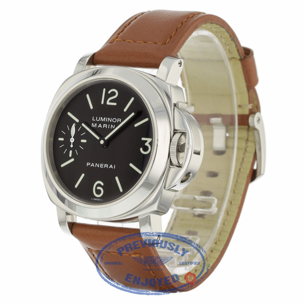 Panerai Luminor Marina Stainless Steel 44mm Black Dial PAM00001 C8RX18 - Beverly Hills Watch