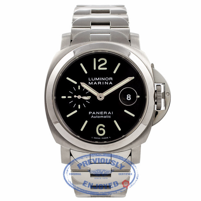 Panerai Luminor Marina 44MM Stainless Steel Black Dial PAM 220 SQEAHP - Beverly Hills Watch Company Watch Store