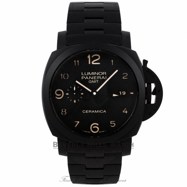 Panerai Contemporary Luminor 1950 Tuttonero 44MM Black Ceramic Black Dial Black Bracelet PAM00438 09PC5V - Beverly Hills Watch Company Watch Store