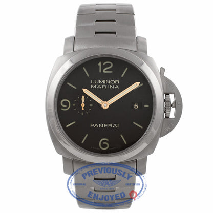 Panerai Luminor Marina 1950 44MM Titanium Brown Dial PAM00352 WT5JMR - Beverly Hills Watch Company Watch Store