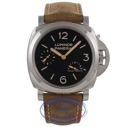 Panerai Historic Luminor 1950 3 Days Power Reserve 47MM Stainless Steel Brown Calfskin Strap PAM00423 YNL160 - Beverly Hills Watch Company Watch Store