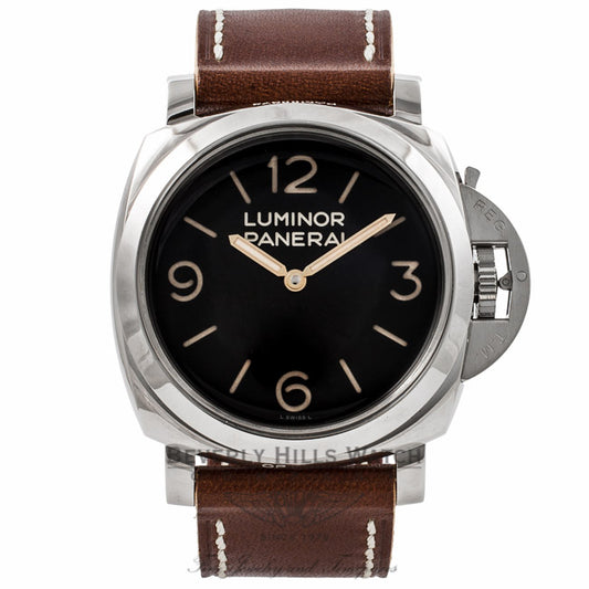 Panerai Historic Luminor 1950 3 Day Power Reserve 47MM Stainless Steel Black Dial Manual Winding PAM00372 DDWGT6 - Beverly Hills Watch Company Watch Store