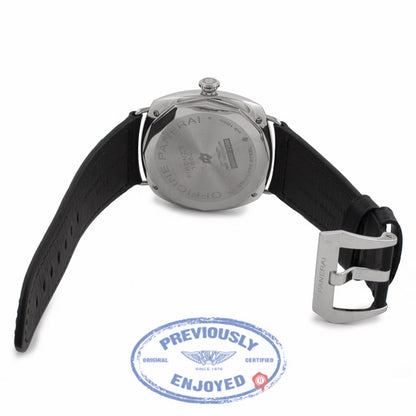 Panerai Black Seal Logo Base Radiomir Black Leather Strap PAM00380 J51YUC - Beverly Hills Watch Company Watch Store