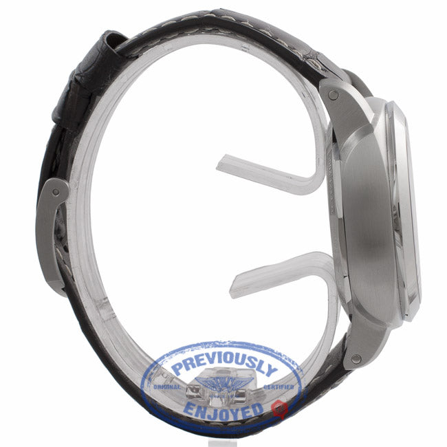 Panerai Luminor 1950 3 Days 42MM Stainless Steel Black Dial Brown Alligator Strap PAM00392 CJY9EW - Beverly Hills Watch Store