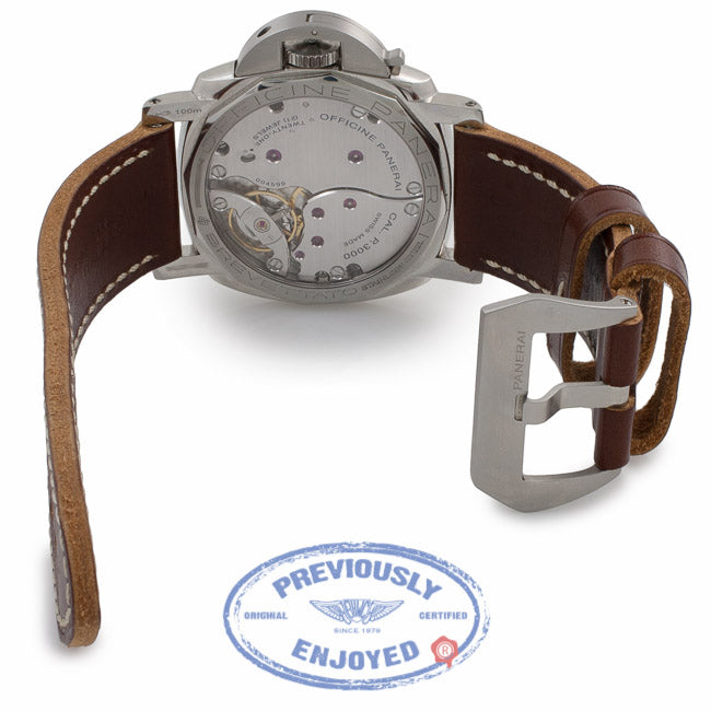 Panerai 47mm Stainless Steel Case Dirty Brown Dial Gold Hands Manual Wind Domed Acrylic Crystal Watch PAM00372 - 03QL5L - Beverly Hills Watch Company Watch Store