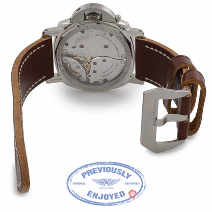 Panerai 47mm Stainless Steel Case Dirty Brown Dial Gold Hands Manual Wind Domed Acrylic Crystal Watch PAM00372 - 03QL5L - Beverly Hills Watch Company Watch Store