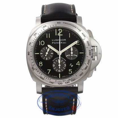 Panerai Luminor Chronograph Stainless Steel 44MM Black Dial Anthracite Sub-Dials PAM00162 LX2FTT - Beverly Hills Watch Company