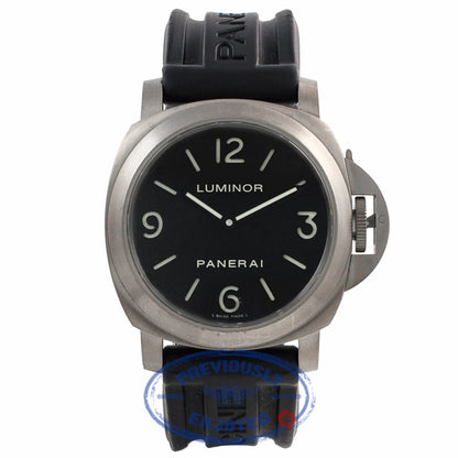 Panerai Luminor Base 44MM Titanium Black Dial Black Rubber Strap PAM00176 8LYV3K - Beverly Hills Watch Store