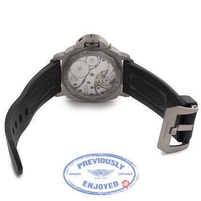 Panerai Luminor Base 44MM Titanium Black Dial Black Rubber Strap PAM00176 8LYV3K - Beverly Hills Watch Store