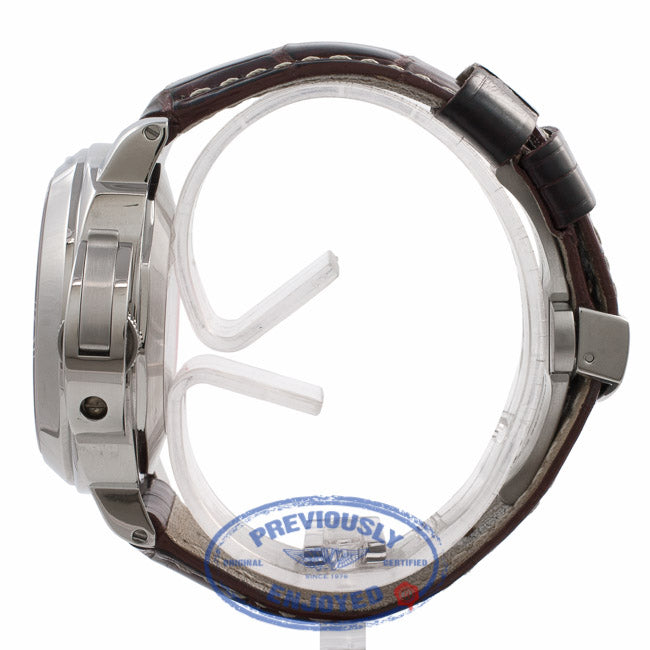 Panerai Luminor GMT 44MM Stainless Steel Black Dial Alligator Strap PAM00088 VM2KD8 - Beverly Hills Watch Store