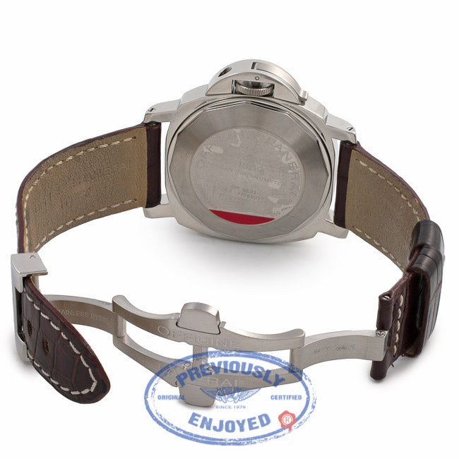 Panerai Luminor GMT 44MM Stainless Steel Black Dial Alligator Strap PAM00088 VM2KD8 - Beverly Hills Watch Store