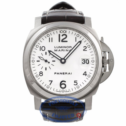 Panerai PAM00049 Luminor Marina 40MM Stainless Steel Case White Dial Automatic PAM00049 - L8F8PE - Beverly Hills Watch Company Watch Store