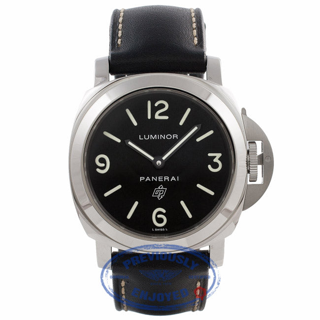Panerai Luminor 44MM Stainless Steel Black Dial Leather Strap PAM00000 7QV52L - Beverly Hills Watch Company Watch Store