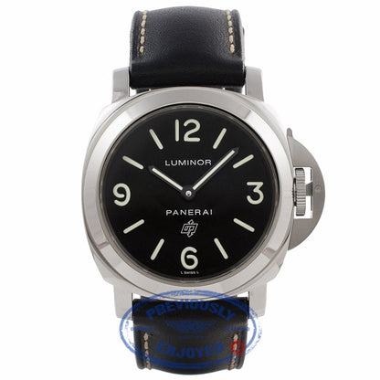 Panerai Luminor 44MM Stainless Steel Black Dial Leather Strap PAM00000 7QV52L - Beverly Hills Watch Company Watch Store