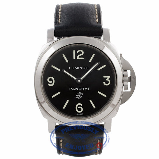 Panerai Luminor 44MM Stainless Steel Black Dial Leather Strap PAM00000 7QV52L - Beverly Hills Watch Company Watch Store