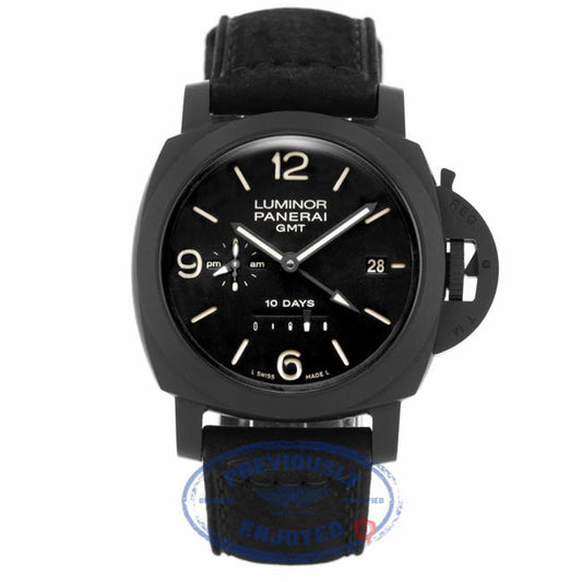 PANERAI Luminor 1950 10 Days Black Dial Ceramic Black Leather PAM00335 HTPD6R - Beverly Hills Watch Company