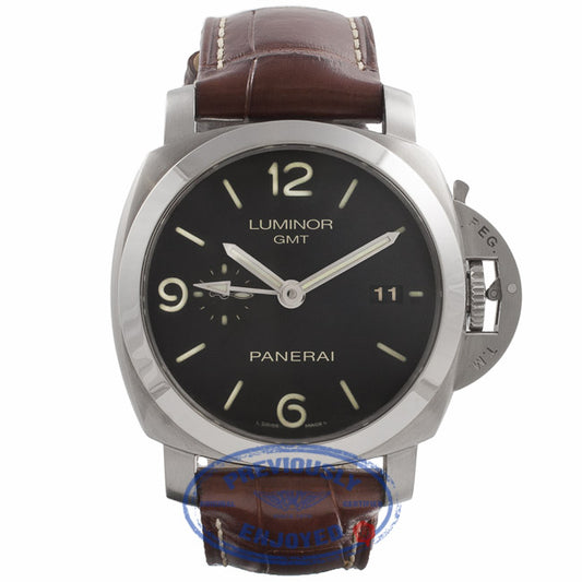 Panerai Luminor 1950 3 Day Power Reserve GMT Stainless Steel PAM00320 VUZ767 - Beverly Hills Watch Company Watch Store