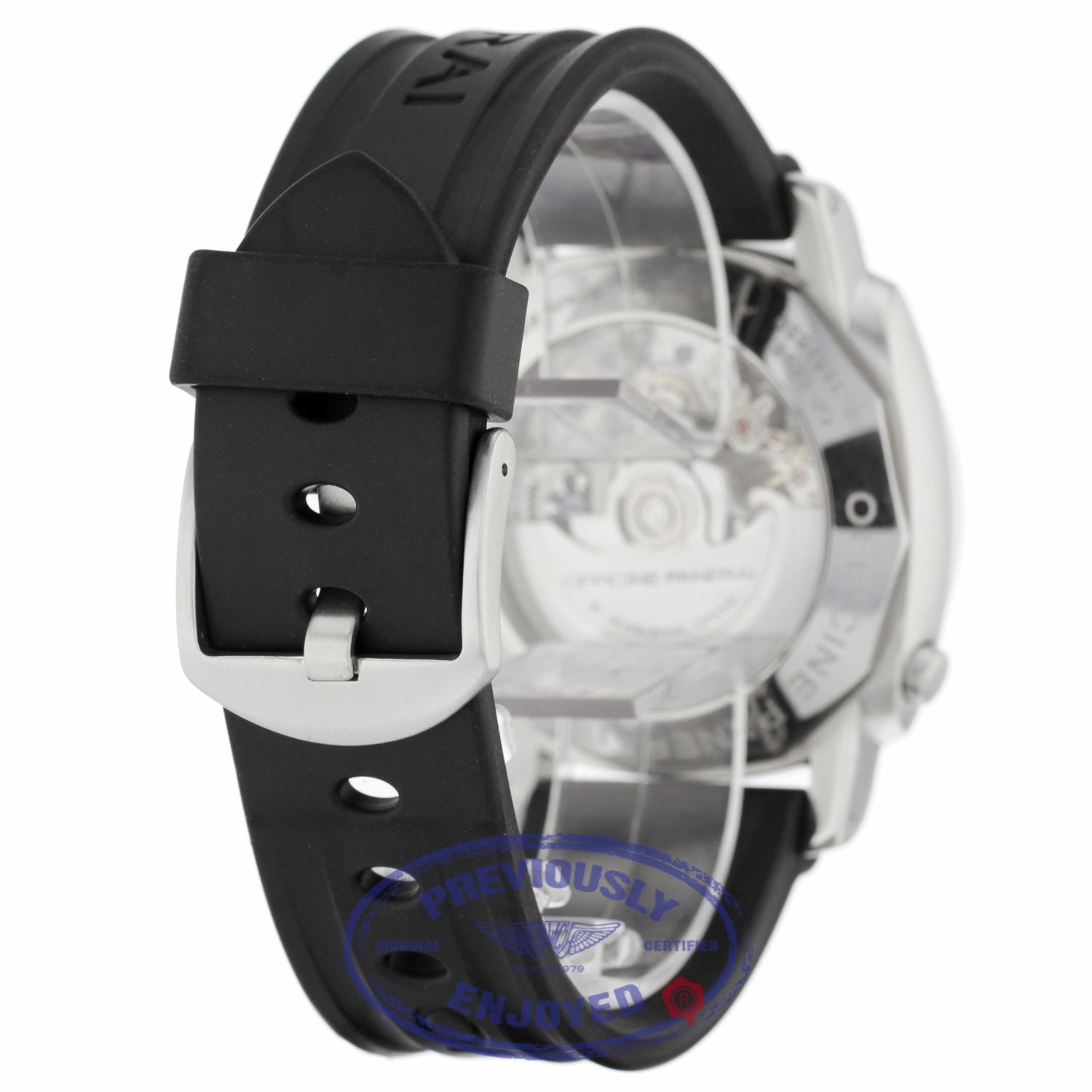 Panerai Luminor 1950 Chronograph Rattrapante Stainless Steel Black Dial Rubber Strap PAM00213 Y0DXL5 - Beverly Hills Watch Company