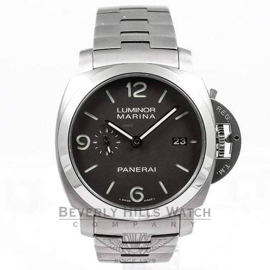 Panerai PAM00352 Luminor 1950 Marina 3 Days Automatic Titanium Bracelet Brown Dial Watch -PAM352- Beverly Hills Watch Company Watches
