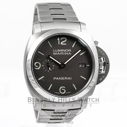 Panerai PAM00352 Luminor 1950 Marina 3 Days Automatic Titanium Bracelet Brown Dial Watch -PAM352- Beverly Hills Watch Company Watches