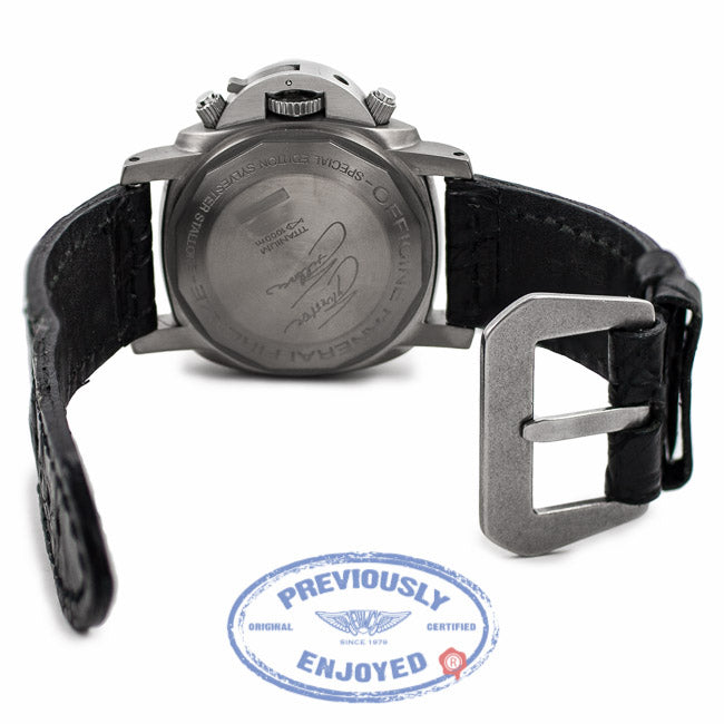 Panerai Luminor Submersible Slytech Chonograph White Dial PAM00225 IXNLM1 - Beverly Hills Watch Company Watch Store