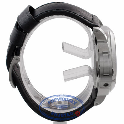 Panerai Luminor Base Destro Left Handed 44MM Stainless Steel Black Dial Black Leather Strap PAM00219 VAVZWF - Beverly Hills Watch Company Watch Store