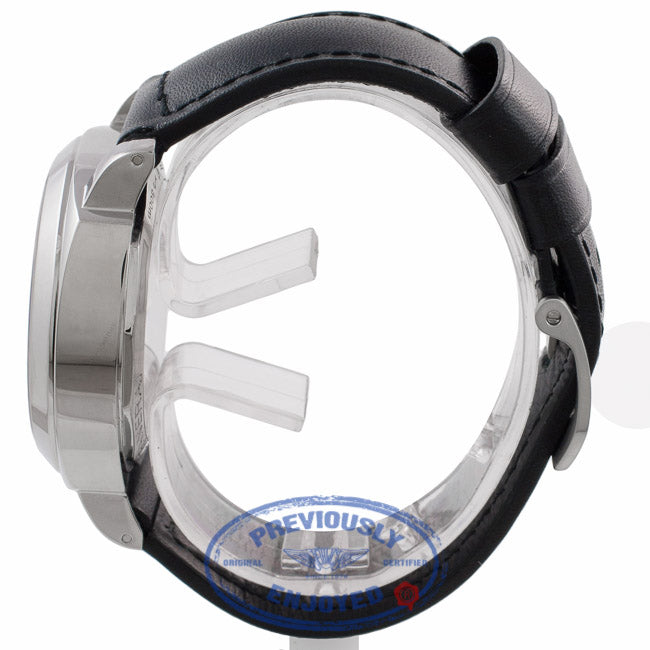 Panerai Luminor Base Destro Left Handed 44MM Stainless Steel Black Dial Black Leather Strap PAM00219 VAVZWF - Beverly Hills Watch Company Watch Store