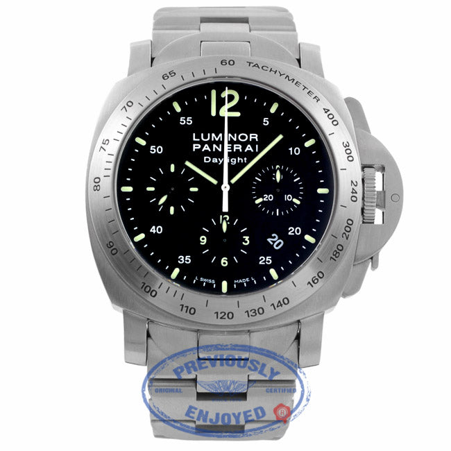 Panerai Luminor Daylight Chrono Auto 44mm Black Dial PAM00236 LQUZ5C - Beverly Hills Watch Company