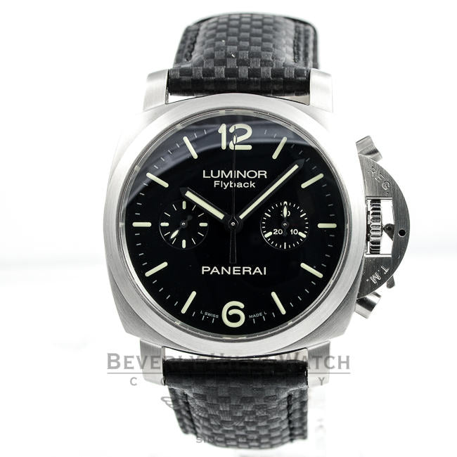 Panerai PAM00361 Luminor Flyback Stainless Steel Carbon Fiber Strap Watch -PAM361- Beverly Hills Watch Company Watches