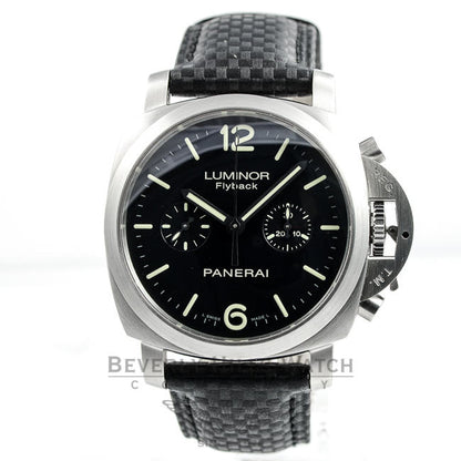 Panerai PAM00361 Luminor Flyback Stainless Steel Carbon Fiber Strap Watch -PAM361- Beverly Hills Watch Company Watches