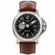 Panerai Luminor GMT 44MM Stainless Steel Black Dial Brown Alligator Strap PAM00088 63RW57 - Beverly Hills Watch Company Watch Store