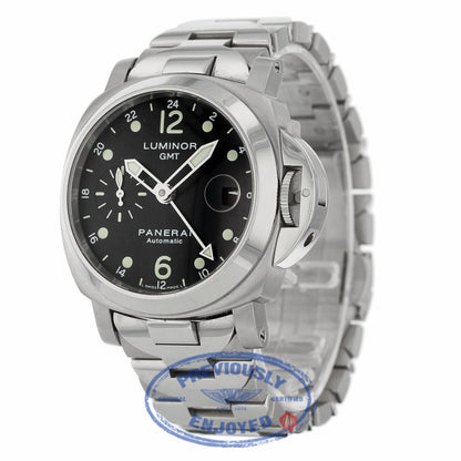 Panerai Luminor GMT Automatic 40mm Stainless Steel Black Dial PAM00160 MV81A7 - Beverly Hills Watch Company