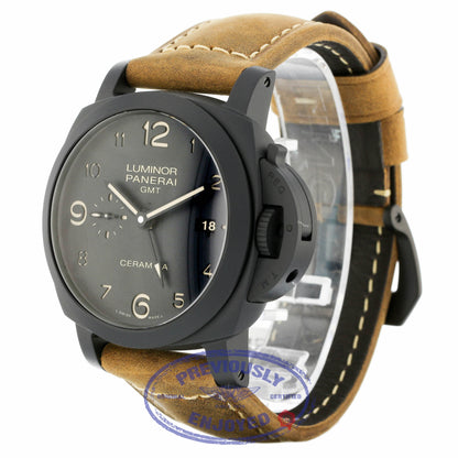 Panerai Luminor 1950 3 Days GMT Black Dial Brown Leather PAM00441 J8CUPU - Beverly Hills Watch
