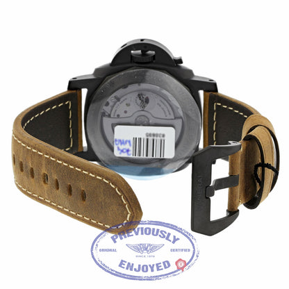 Panerai Luminor 1950 3 Days GMT Black Dial Brown Leather PAM00441 J8CUPU - Beverly Hills Watch