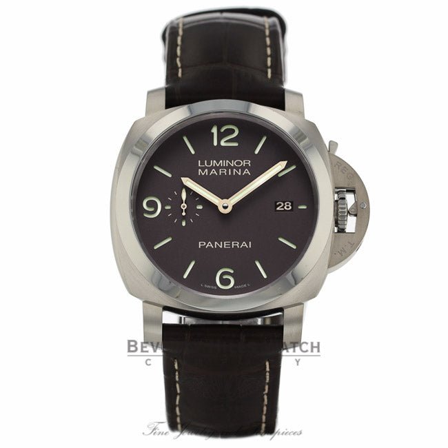Panerai Luminor Marina Titanium 47MM Brown PAM00351 PYE595 - Beverly Hills Watch Company